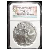 2014-(W) SILVER EAGLE NGC MS-70 EARLY RELEASE