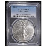 2019 AMERICAN SILVER EAGLE PCGS MS-70