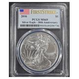 2016 SILVER EAGLE 1ST STR MS69 PCGS