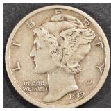 1919-D MERCURY DIME  NICE AU