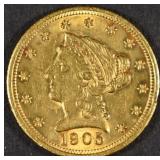 1905 $2.5 GOLD LIBERTY BU