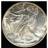 1942 WALKING LIBERTY HALF DOLLAR GEM/BU