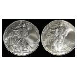 (2) 2001 AMERICAN SILVER EAGLES