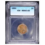 1894 INDIAN CENT ICG MS-65 BR PRETTY COLOR