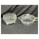Indiana Glass Footed Bowl & Clear Glass Juicer