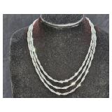 Sterling Silver 3-Strand Twisted Chain Necklace