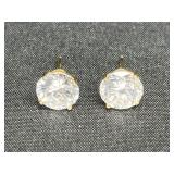 14k CZ Stud Pierced Earrings