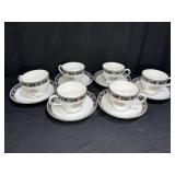 6 Wedgwood Runnymede W4472 Tea Cups & Saucers