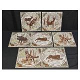 7 Servais Wild Animal Theme Ceramic Tiles