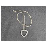 Sterling Chain with Silver tone Heart Pendant