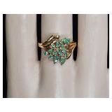 Gold Plated Sterling Silver Emerald Ring