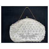 Vtg White K. Gimbel Micro Beaded Evening Bag