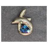 Sterling Silver Mystic Topaz Dolphin Pendant