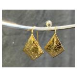 14KT Yellow Gold Kite Shaped Drop Earrings