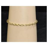 14K Yellow Gold Twist Chain Bracelet