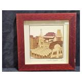 Framed "Discover Singapore" 3D Carved Veneer