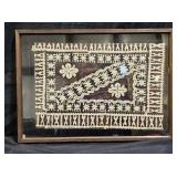 Framed Fiji Tapa Bark Cloth