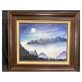 "Cabin in the Mountains" signed Carol Littleton