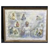 Framed Watercolor "Images" by Debbi Fitzgerald