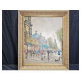 Impressionist OIl on Canvas Paris Street Scene