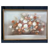 Vtg Oil on Canvas Floral Still Life Signed Giddy