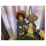 Rabbit & Doll Wooden Decor Pieces