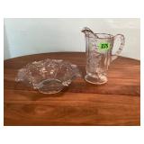 Clear Glass Bowl & Pitcher