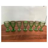 Green Depression Glass Goblets