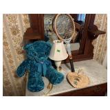 Teddy Bear, Lamp, Tennis Racket, Wicker Decor