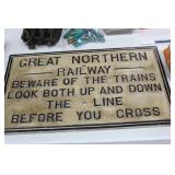 Cast railroad Sign 