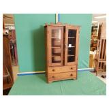 CHILDS DISH CUPBOARD W/ CARVED DOORS AND DRAWERS