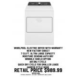 Whirlpool Electric Dryer w/ Warranty