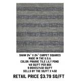 Shaw 24"x24" Carpet Squares x432sf