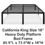 Cali King Size 18" Heavy Duty Platform Frame x2