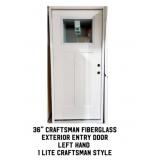 36" LH Craftsman Fiberglass Exterior Entry Door