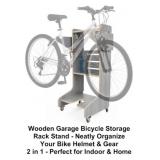 Wooden Garage Bicycle Storage Rack Stand