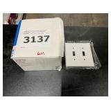 Eaton 25 ct. White 2-Gang Toggle Switch Wallplate