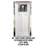 32" LH Craftsman Fiberglass Exterior Entry Door