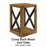 Cross Buck Wood End Table x2