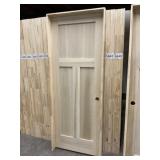 36" LH 3-Panel Poplar w/ Pine Jam Interior Door