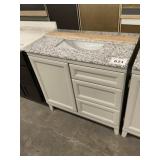 36" Gray Single Bowl Vanity With Top & Backsplash