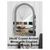 24"x36" Crystal Arched Mirror