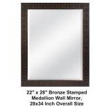 22"x28" Bronze Stamped Medallion Wall Mirror