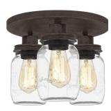 Ashley 3-Bulb Flush Mount in Black