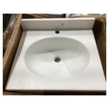 19" x 17" White Bathroom Vanity Sink Top