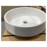 16" Circle Basin Sink in White