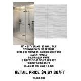 12"x22" Ceramic 3D Wall Tile x206 SF