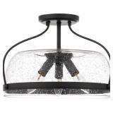 Ashley 3-Bulb Semi-Flush Mount in Black