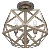 Ashley 3-Bulb Semi-Flush Mount in Nickel