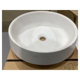 16" Circle Basin Sink in White